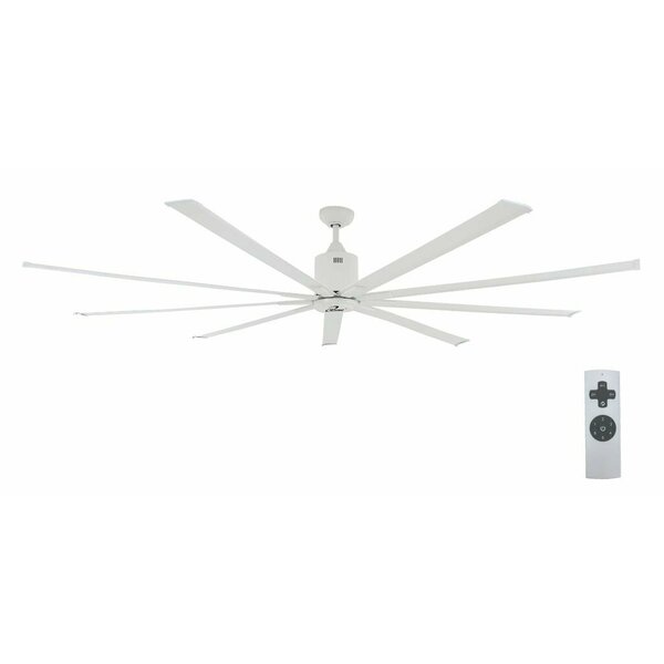 Iliving White 88 in. 7.3 feet HVLS 9 Blades BLDC Big Ceiling Fan, 13600 CFM with IR Remote ILG8HVLS88
